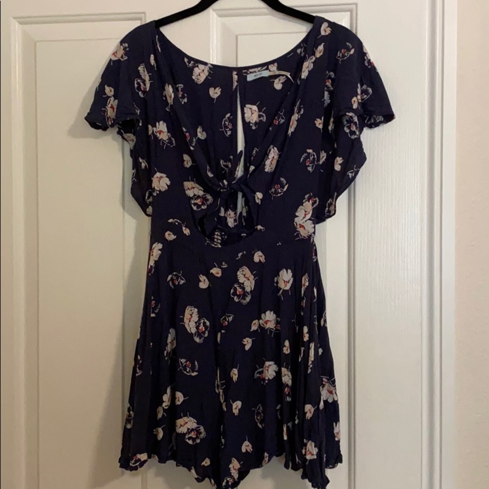 Navy Floral Romper